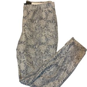 Eric Beige Snake Skin Print Leggings Pants Size 10, soft, polyester/spandex,